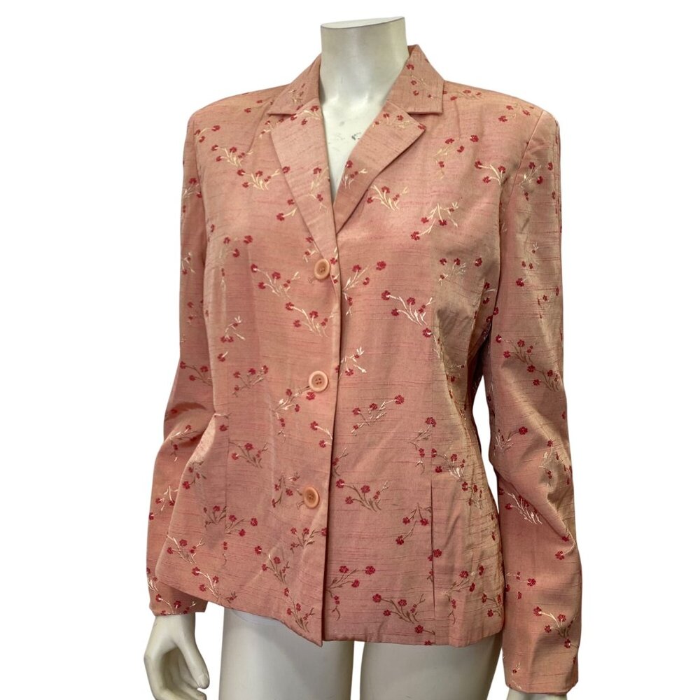 Norton McNaughton Womens Floral Patterned Blazer Jacket Size 10‎